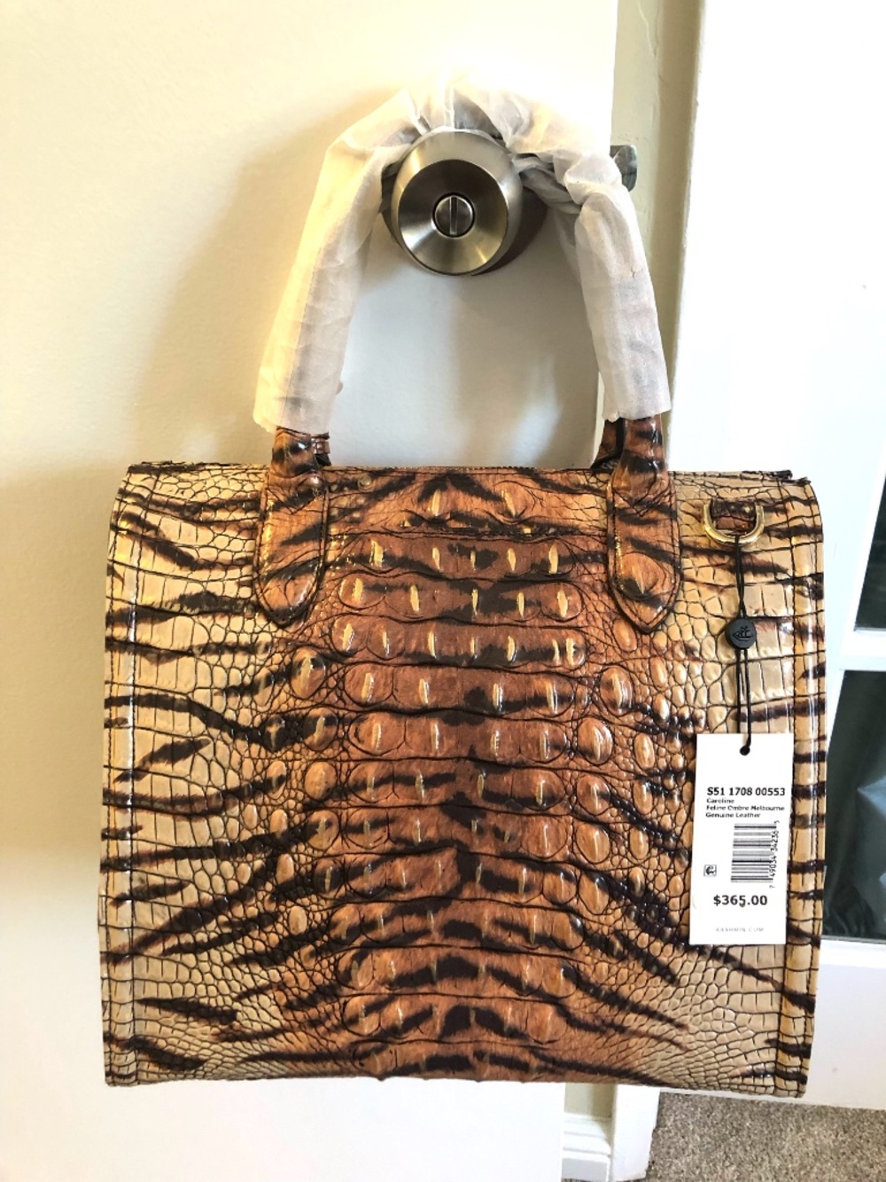 NWT Authentic Brahmin Caroline Feline (Tiger) Ombre Melbourne Handbag - Picture 3 of 7